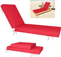 Chaise Lounge Cushions Outdoor Furniture 80 x 26 Inch Patio Lounge Chair Cushions 4'' Thick Waterproof Outdoor Chaise Cushion Weather Resistant Pool Lounger Cushion(Red)