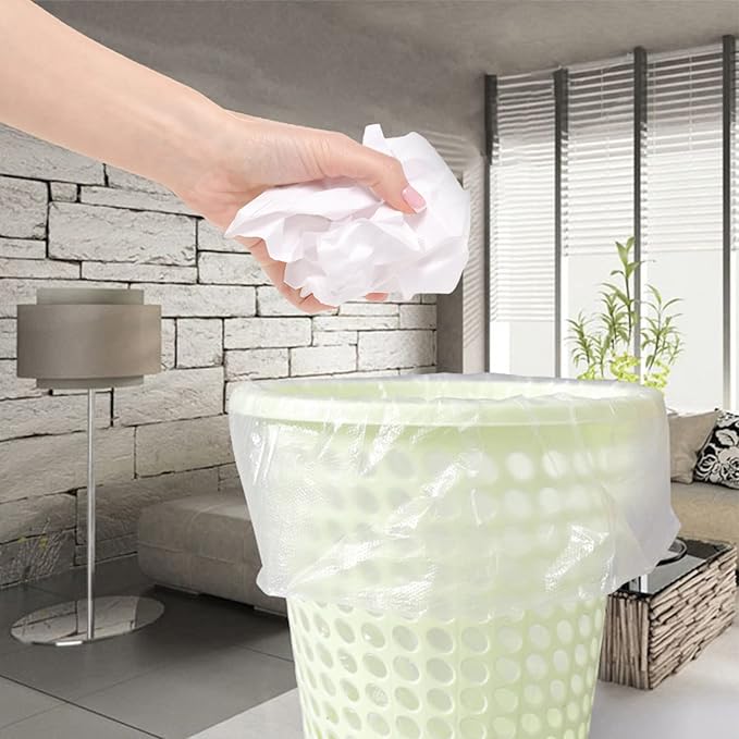 5 Gallon Trash Bags, 58 Count, Small Garbage Bags, No Flaps/Ties, 50x60cm, 5.8g/pcs, Unscented, White