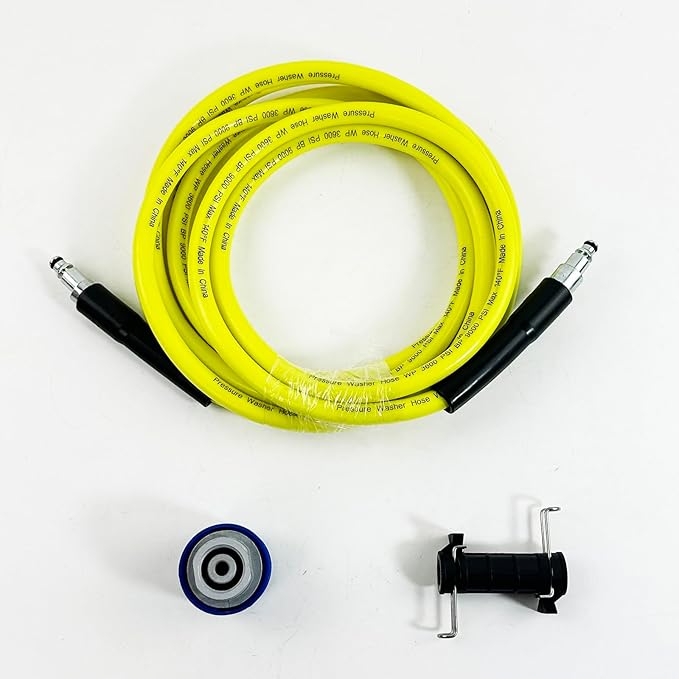 5800PSI/400Bar Ultra Flexible Pressure Washer Hose for Bosch Home Cleaning, 5M-30M High Pressure Extension Tube with Quick-Connect Adapter,(Red/Blue/Yellow/Green/Grey/Orange/Light Blue)(Yellow,16FT)