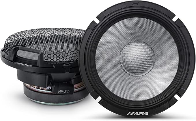 Alpine R2-S65C High-Resolution 2-Way Speaker Set / 6.5" with RKFR65 3-Piece Foam Fast Ring Speaker Enhancement