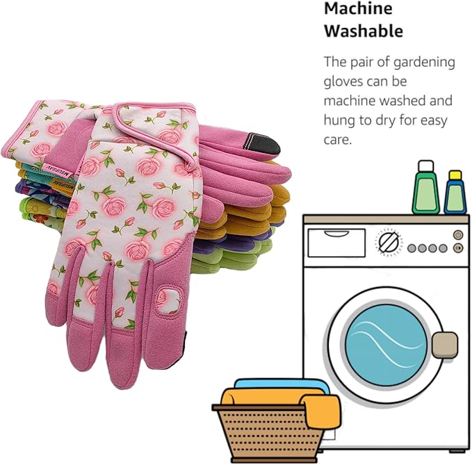 Thorn Proof&Puncture Resistant Gardening Gloves with Grip,Garden Glove for Women, Leather Yard Work Gifts