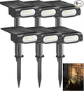 EZVALO Solar Spot Lights Outdoor Waterproof IP67, 3 Lighting Modes Landscape Spotlights, Efficient King-Size LEDs, Solar Powered for Garden Yard Pathway (6Pack-Warm White)