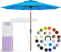 Midtown Umbrellas Wooden 2-8 Feet Outdoor Patio Umbrella, Terylast Cobalt Blue Fabric, Aluminum Frame For Backyard Umbrella, Deck Umbrella, Garden Umbrella & Pool Umbrella - Wooden Pole