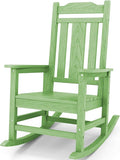 SERWALL Outdoor Rocking Chair, Patio Rocking Chairs for Porch, HDPE Rocking Chair Outdoor for Adults, Heavy Duty Front Porch Rocker, Mint