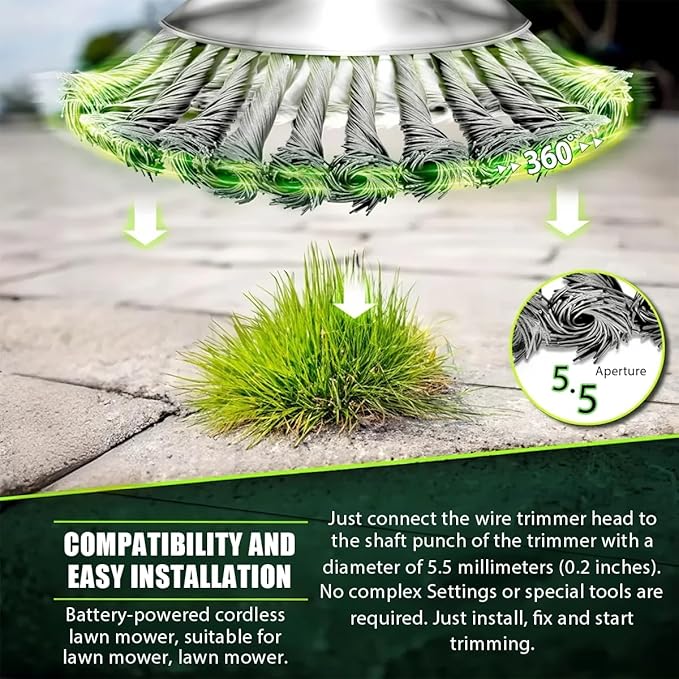 2PCS 6 Inch Weed Eater Blades, 2025 New Steel Wire Grass Trimmer Head，6 Inches Steel Wire Grass Trimmer Head for Electric Battery Powered Cordless String Trimmer（ 6 Blade*2