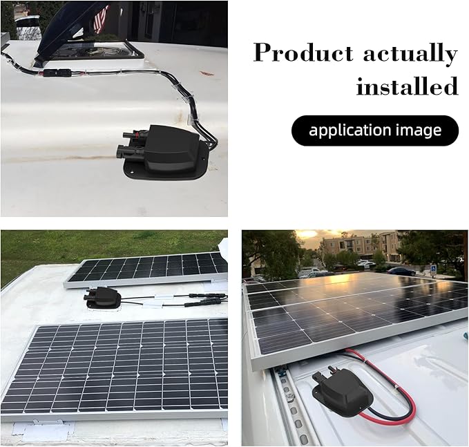 Solar Weatherproof Entry Gland Entry Housing, Through RV roof Solar Entry housing with 10AWG Solar Extension Cable Solar Connector Solar Project on RV, Campervan, Van
