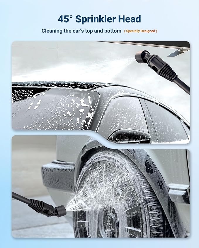 SEALIGHT Cordless Pressure Washer, 970PSI Portable Power Washer with 3.0Ah Dual Batteries 6-in-1 Nozzle Battery Operated Power Washer for Cars, Fences, Patio, Bikes Cleaning