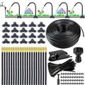 360° Adjustable Drip Irrigation System 65.6FT Garden Watering System with 20 Nozzles, Garden Irrigation System, Greenhouse Accessories, Atomizing System for Yard, Lawn, Plants, 5/16 in Hose