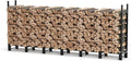 8FT Outdoor Firewood Rack, Heavy Duty Fire Log Stacker Stand for Wood Storage, Firewood Holder with Outdoor Indoor Firewood Carrier for Fireplace, Patio