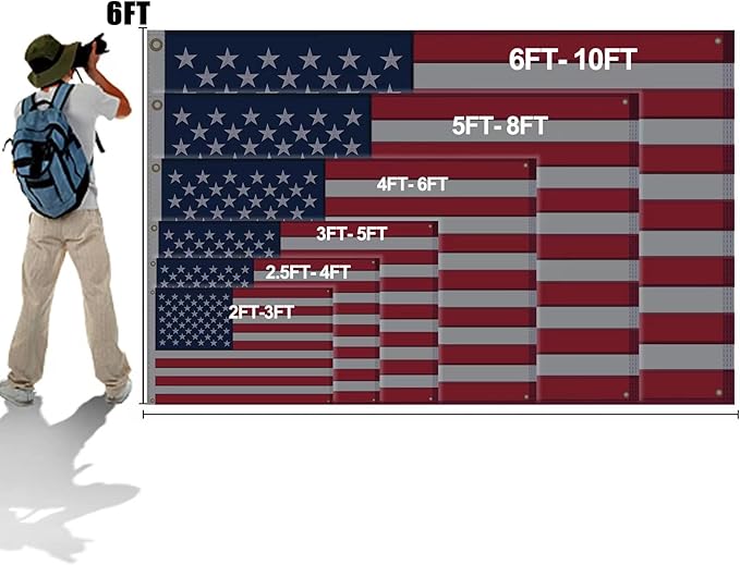 American Flag 4x6 Ft, Four Brass Grommets Multipurpose US Flag, Embroidered Stars, Sewn Stripes, Outdoor Heavy Duty Durable USA Flags, Hanging Indoor/Bedroom/Room/Wall American Flag