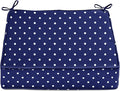 BrylaneHome Extra-Thick Seat Cushion - 23”L x 22”W x 5.5”H - Patio & Outdoor - Water, Stain & Fade Resistant - Evening Blue Dot