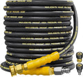 4200PSI Pressure Washer Hose 50FT with 3/8" Swivel Quick Connect for Cold/Hot Water, Kink Resistant Steel Wire Braided, Wear Resistant Power Washer Hose with 2 M22 14mm Adapter Set