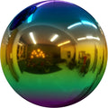 12 inch Diameter Gazing Ball,Rainbow Stainless Steel Polished Reflective Smooth Garden Sphere Globe Mirror,Colorful and Shiny Addition to Any Garden or Home