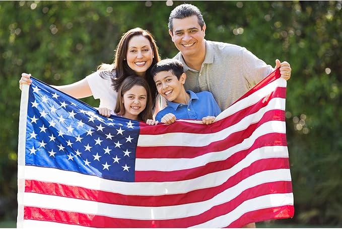 Homissor American Flag 3x5 for Outside USA US Flags Heavy Duty Outdoor Embroidered Stars Sewn Stripes Indoor With Brass Grommets