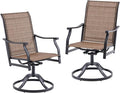 Soohow Outdoor Dining Chairs Set of 2, 360°Swivel Patio Dining Chair with Textilene Fabric, Outdoor Metal Armchair All Weather Resistant, Ergonomic Comfort, Perfect for Patio, Backyard, Balcony