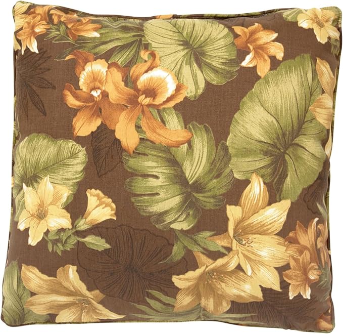 BrylaneHome Indoor/Outdoor Chair Pads (Set of 4) - 16" L x 15.6" W - Water, Stain & Fade Resistant - Daelyn Cherry