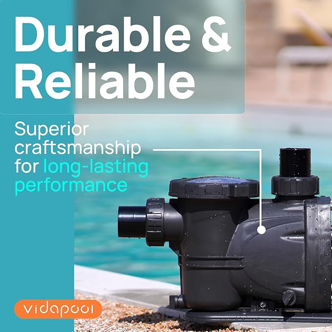 In/Above Ground Pool Pump, Self Primming High Flow (with Timer, 2HP, 8120 GPH, 220V)