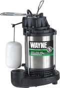 Wayne 58321-WYN3 CDU980E 3/4 HP Submersible Cast Iron and Stainless Steel Sump Pump with Integrated Vertical Float Switch, Large, Silver