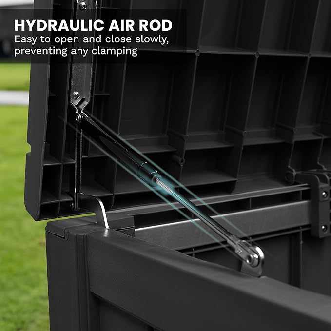 Heavy Duty Storage Box,230 Gallon Black Outdoor Storage Box is Made of Resin for Outdoor, Patio or Indoor Use.