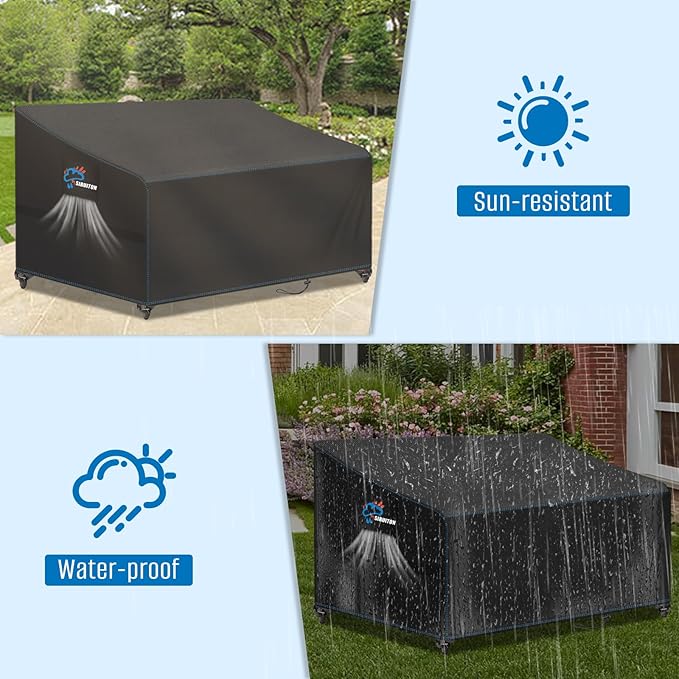 SIRUITON 3-Seat 78" W x 42" D x 32" H Garden Patio Sofa/Loveseat/Bench Cover,Heavy Duty 420D Oxford Waterproof Outdoor Sofa Cover, Lawn Patio Furniture Covers