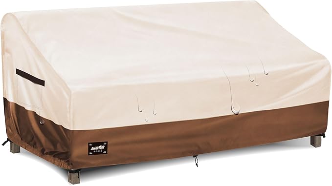 3-seater Outdoor Couch Cover,93"Wx40"Dx35"H Patio Sofa Cover,100% Waterproof Heavy Duty Patio Furniture Covers,Beige&Brown