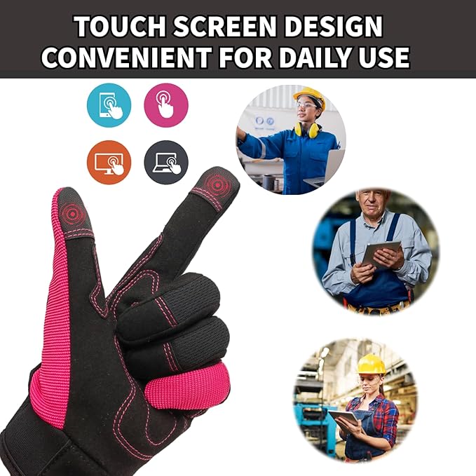 Thorn Proof&Puncture Resistant Gardening Gloves with Grip,Garden Glove for Women, Leather Yard Work Gifts