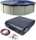 10’ ft. Round Pool Winter Cover for Above Ground Pools – 8-Year Warranty, Cold and UV Resistant, Weatherproof and Durable, Winch & Cable Included