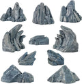 Warmtree 10 Pcs Simulation Rockery Diorama Rocks Stone for Diorama Supplies Miniature Terrain Fairy Garden Zen Garden Accessories Terrarium Decor Tank Aquarium Decoration (Grey)