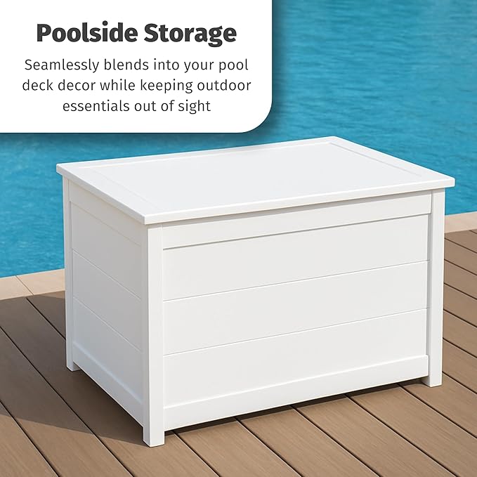 DutchCrafters Poly Waterproof Outdoor Deck Box 200-Gallon Large Deck Box Weatherproof Storage for Pool Decor, Porch Packages, Pool Towel Holder, Holds Up To 10 Cushions - Amish Made in USA (Green)