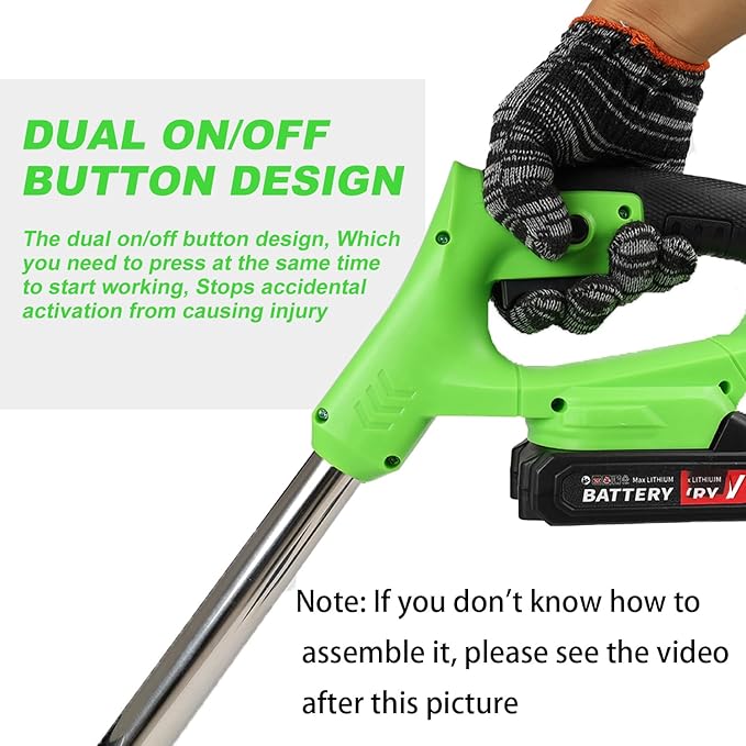 Electric Weed Wacker Cordless Eater 2 Battery,Foldable and Lightweight Grass Trimmer/Brush Cutter,5 Types Blade&Wheels 21V 4.0Ah Battery (2 Pieces) Powered for Garden and Yard (Foldable)