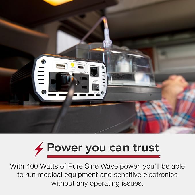 Cobra PURE SINE 400W Power Inverter and PRO 2500W Professional Grade Power Inverter Bundle