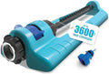 Aqua Joe SJI-OMS16 Indestructible Oscillating Sprinkler with Adjustable Spray and Metal Base, 3600 Sq. Ft. Coverage Max, 70-Foot Spray Distance Max, and 37.8-Foot Spray Width Max
