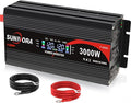 3000 Watt Inverter with LCD Display 12V DC to 110V/120V AC 60HZ Car Power Inverter with 3 AC Outlets & Dual USB Ports for Car RV Truck Camping
