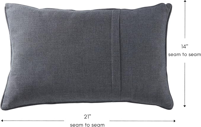 Greendale Home Fashions Sunbrella 21" x 14" Rectangle Outdoor Throw Pillow with Removable Cover (Set of 2), Cast Slate 2 Count