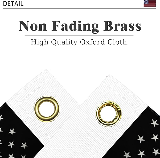 Embroidered Blue Line American Flag for Outside 3x5 Polyester Fiber American Flag Blue Line Bright Color with Durable Canvas Header and 2 Non Fading Brass Grommets