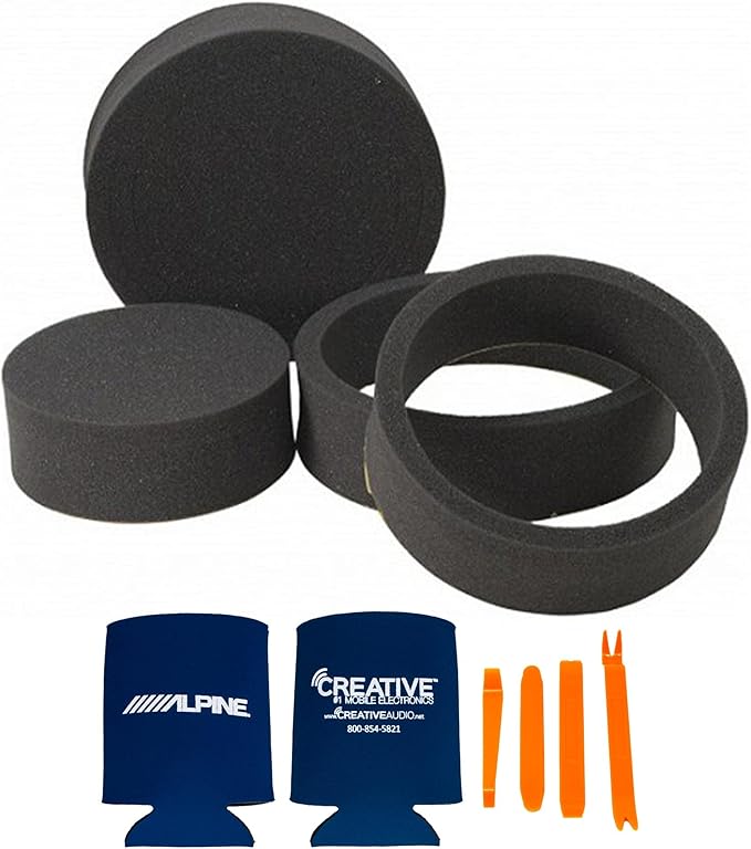 Alpine R2-S652 High-Resolution 2-Way Speaker Set/Pro Series with RKFR65 3-Piece Foam Fast Ring Speaker Enhancement