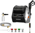 Giraffe Tools Wall Mounted Pressure Washer Essential with Upgraded 1800W Motor, Max 2900 PSI, 2.2 GPM Electric Power Washer with 100ft Retractable Pressure Hose, Automatic Rewind, Any Length Lock