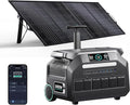 IEE P2400 Portable Power Station with 1x200W Solar Panel,2400W AC Outlet(Peak 5000W),1800W 1.2H Fast Charge,2048WH Lifepo4 Battery,Below 30DB Solar,5-8MS EPS Switch,Power Generator for Home Backup,RV.