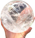 Natural Clear Quartz Crystal Ball,White Crystal Sphere Healing Crystal Ball with Stand Home Decor Prosperous Love Invite Wealth + Pedestal (500g)…