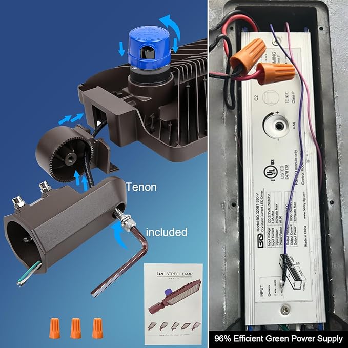 LEDMO 1Pack 52500LM LED Parking Lot Light 350W Dusk to Dawn Outdoor Pole or Wall Mount Commerical Area Lighting Street Foold Security Lights Shoebox Lamp Slip Fitter 5000K IP65 for Sport Stadium Yard