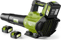Leaf Blower Cordless - 2025 Update 150000RPM & 3 Speed Levels Electric Leaf Blower with 2 x 4.0Ah Battery and Charger, Extension Tube Blower for Lawn Care, Yard, Garage, Blowing Leaves, Dust or Snow