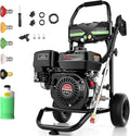 4200PSI Gas Pressure Washer, 4.0GPM Power Washer Gas Powered with 212CC Engine, 5 Nozzles, 25ft Hose & 0.5Gal Soap Tank - for Home, Car, Driveways, EPA/CARB/ETL Compliant 20FT x 1/4 (Black)