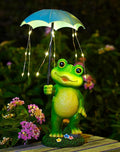 Solar Frog Statue Garden Decor - Funny Solar Outdoor Yard Garden Statue - Unique Design Gifts for Women,Mom