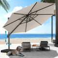 HOTIME10ft Patio Umbrella Cantilever Umbrella - Upgrade and Intensify - with 360 Rotation and 5 Angles Adjustment - Aluminum Offset Pool Umbrella Square Outdoor Umbrellas for Patio Garden Deck Pool
