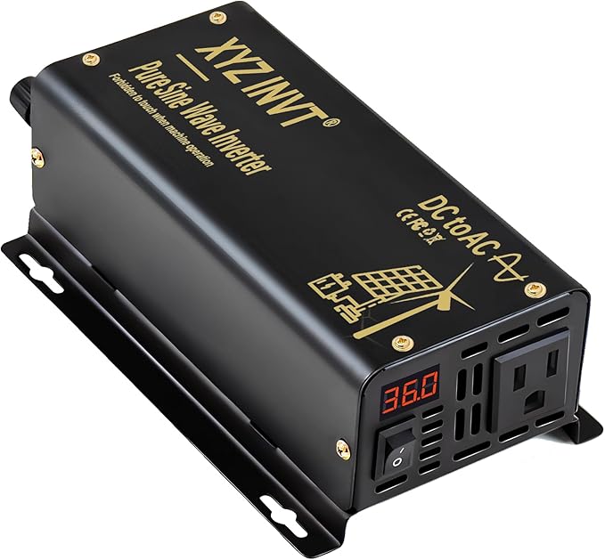 300W Pure Sine Wave Inverter DC 36V to AC 110V 120V Power Converter 600W Peak with LED Display for Most Small Power Appliances