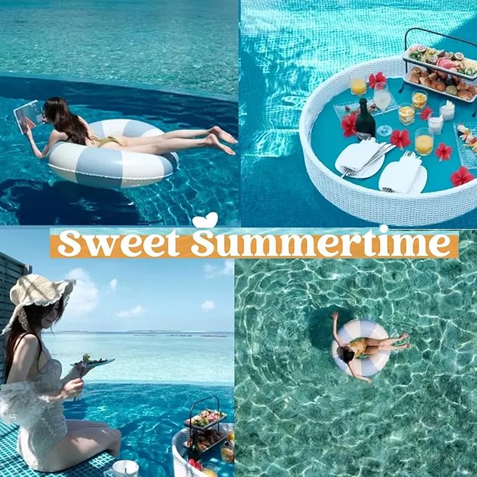 2 PCS Inflatable Pool Floats for Swimming Pool Party Lake Beach Adults - Floaties Pool Tubes Swim Rings Tubes Floaties for Beach Pool Party Decorations