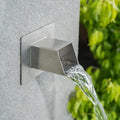 2 Inch 316 Stainless Steel Square Water Fountain Spout with Integrated Spray Baffle, Waterfall Spillway Scupper for Outdoor Decors, Pools, Ponds, Water Walls (Silver)