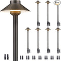 Gardenreet Brass Low Voltage Path Lights - 12V Landscaping Pathway Lamp IP65 Waterproof, Wired Walkway Lighting Outdoor, LED Mushroom-top Bronze for Lawn Backyard Garden G4 Bulb Not Included (8 Pack)