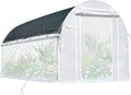 KING BIRD Premium 15x6.6x6.6FT Greenhouse for Outdoors, Large Walk-in Heavy Duty Galvanized Steel Frame, Mesh Door Screen Window Tunnel Hoop Garden Plant Winter Hot House, Side Screen Mesh, White