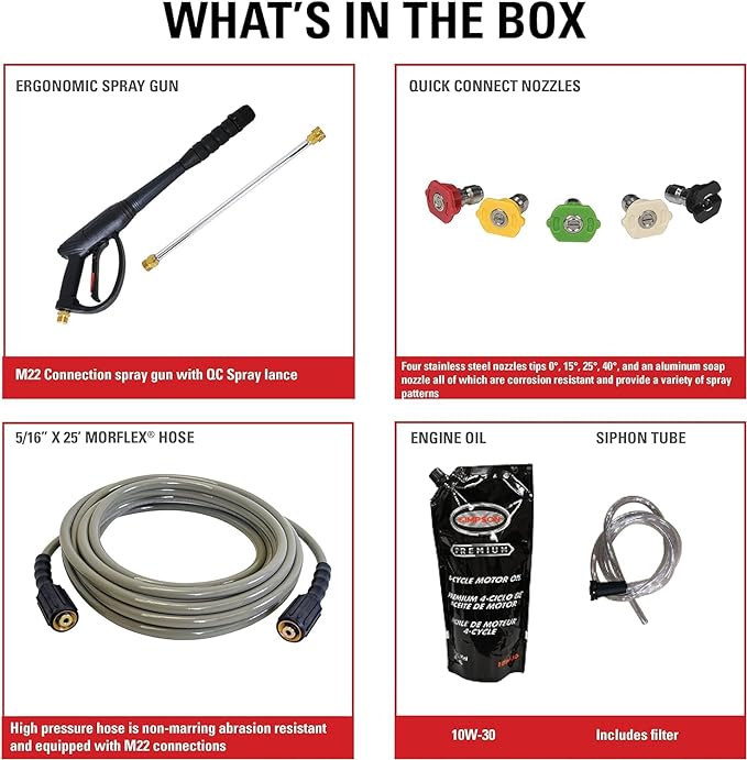 Simpson 61014 3500 PSI at 2.5 GPM Honda GX200 with AAA AX300 Axial Cam Pump Cold Water Professional Gas Pressure Washer PS61002-S
